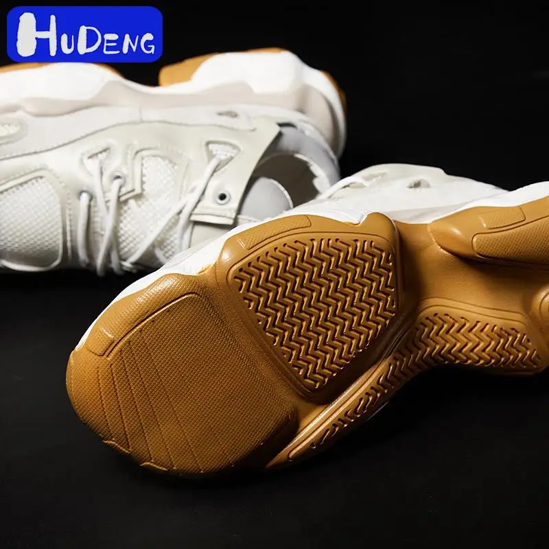 HUDENG Brand high Roman Fashion Leather Men's Shoes Lace-up Man Outdoor Casual Thick Bottom Stitch Lace Up Male Sneakers | Обувь