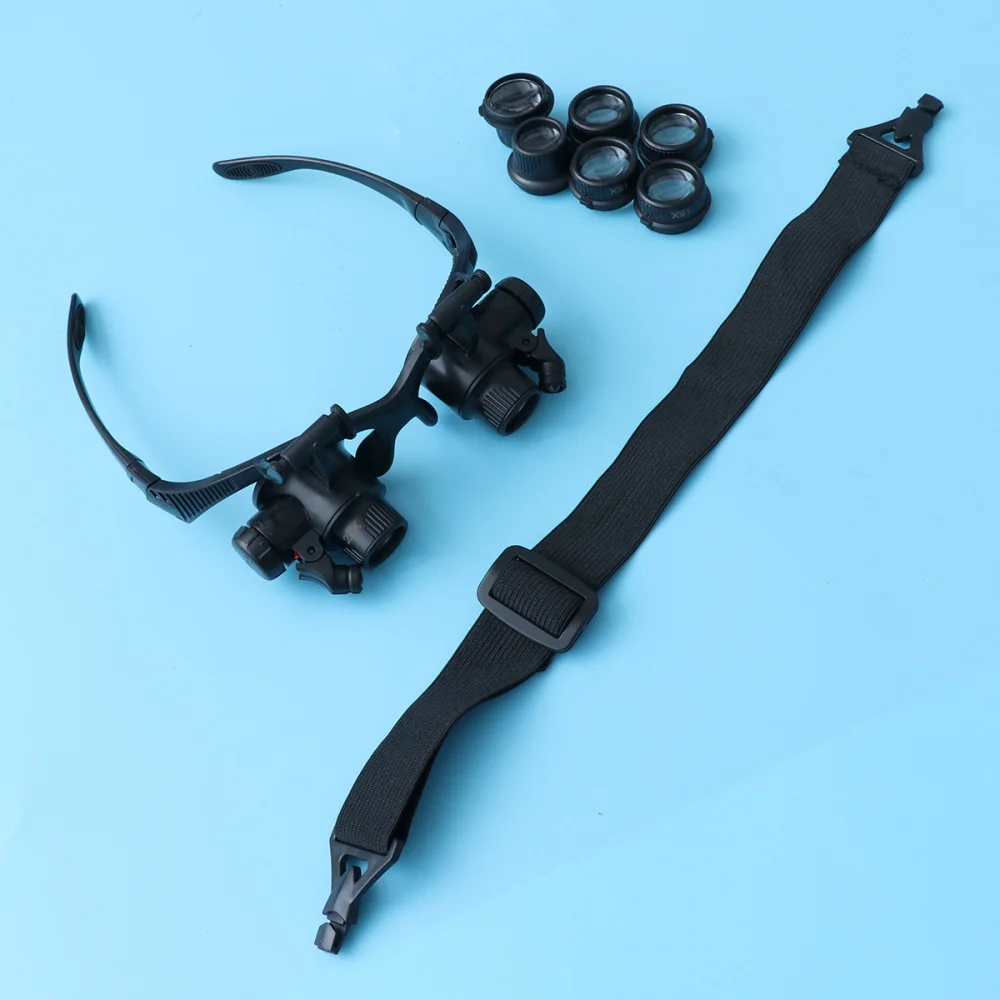 

10X 15X 20X 25X Double Eye Jeweler Watch Repair Magnifying Glasses with Light Loupe Jeweler Magnifying Glasses Tool Set