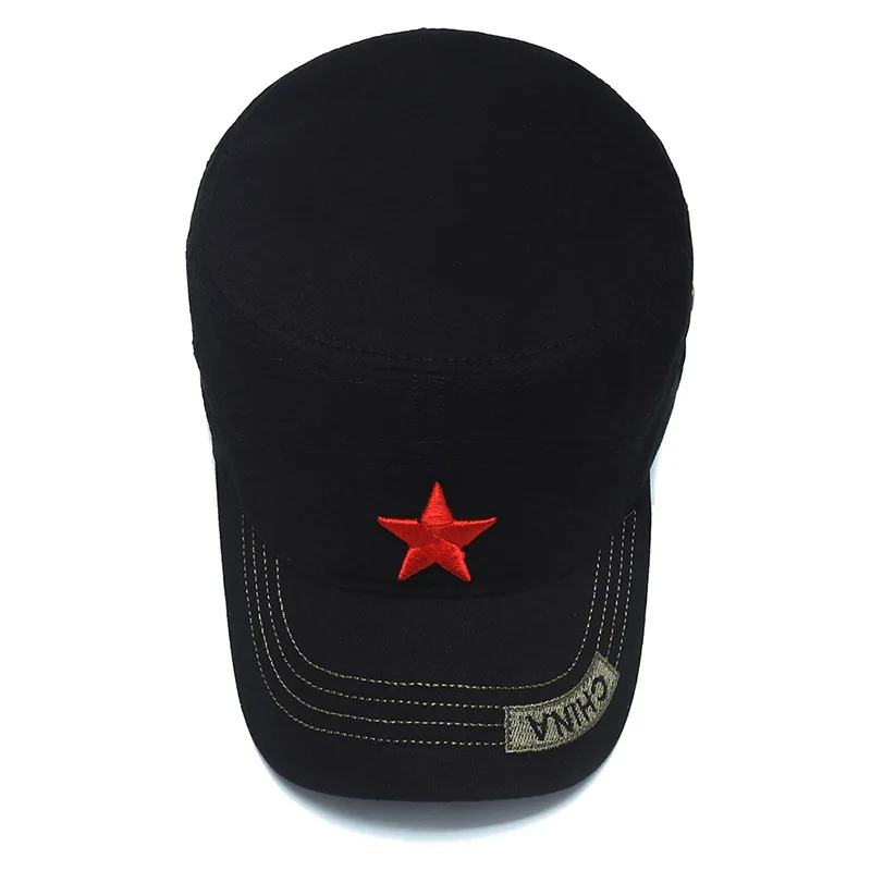 

Kagenmo CHINA New Army Hat Fashion Casual Unisex Sun Hat Embroidery Red Star Military Cap Spring And Summer Leisure