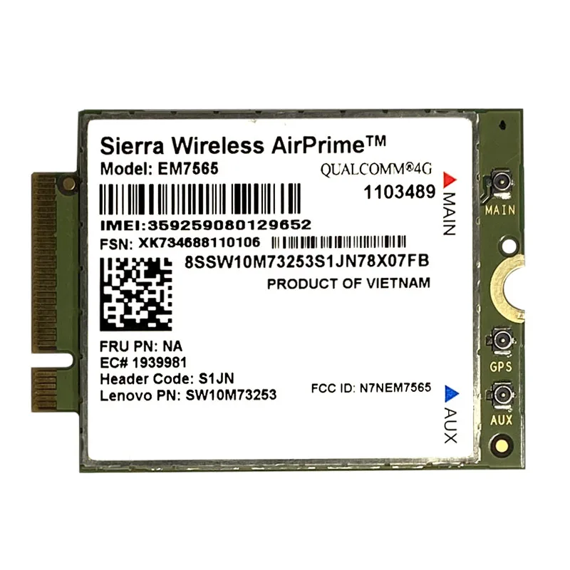 Sierra Wireless EM7565 LTE-модуль Advanced Pro Cat-12 глобальная связь с 3G Fallback для ноутбука Thinkpad Carbon X1