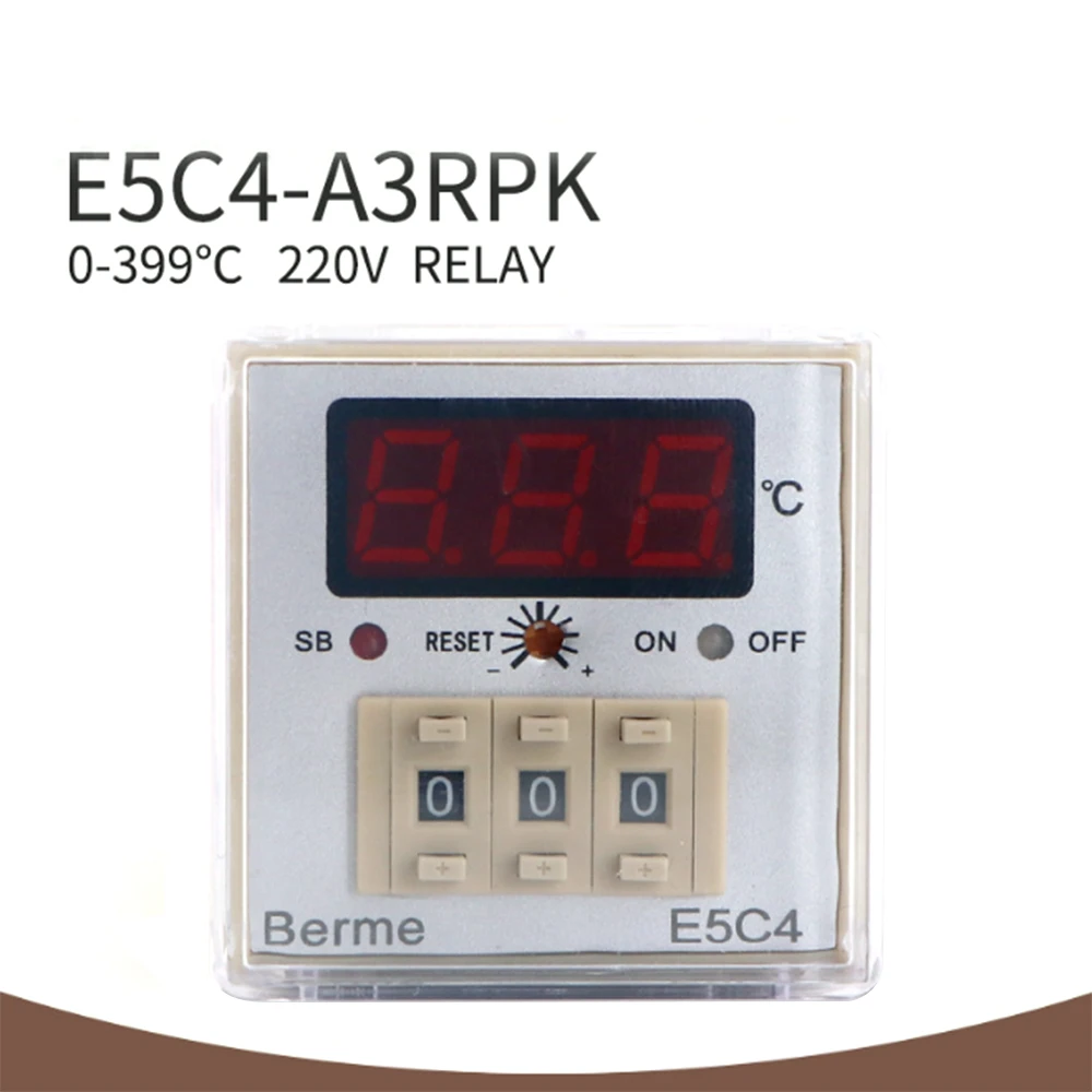 

Регулятор температуры, 220 В, цифровой дисплей, регулятор температуры 0-399 ℃, регулятор температуры типа K (с кронштейном)