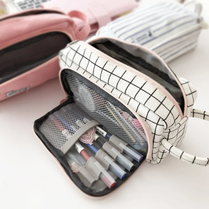 Школьный пенал Большой Вместительный чехол для карандашей с 3 отделениями