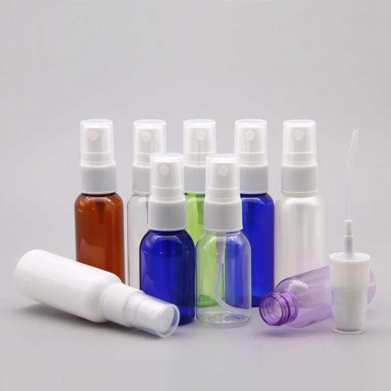 100pcs 30ml Miniature Colored Plastic Bottle With Mist Spray 30cc Empty Perfume Sprayer Container Samll Sample Bottles