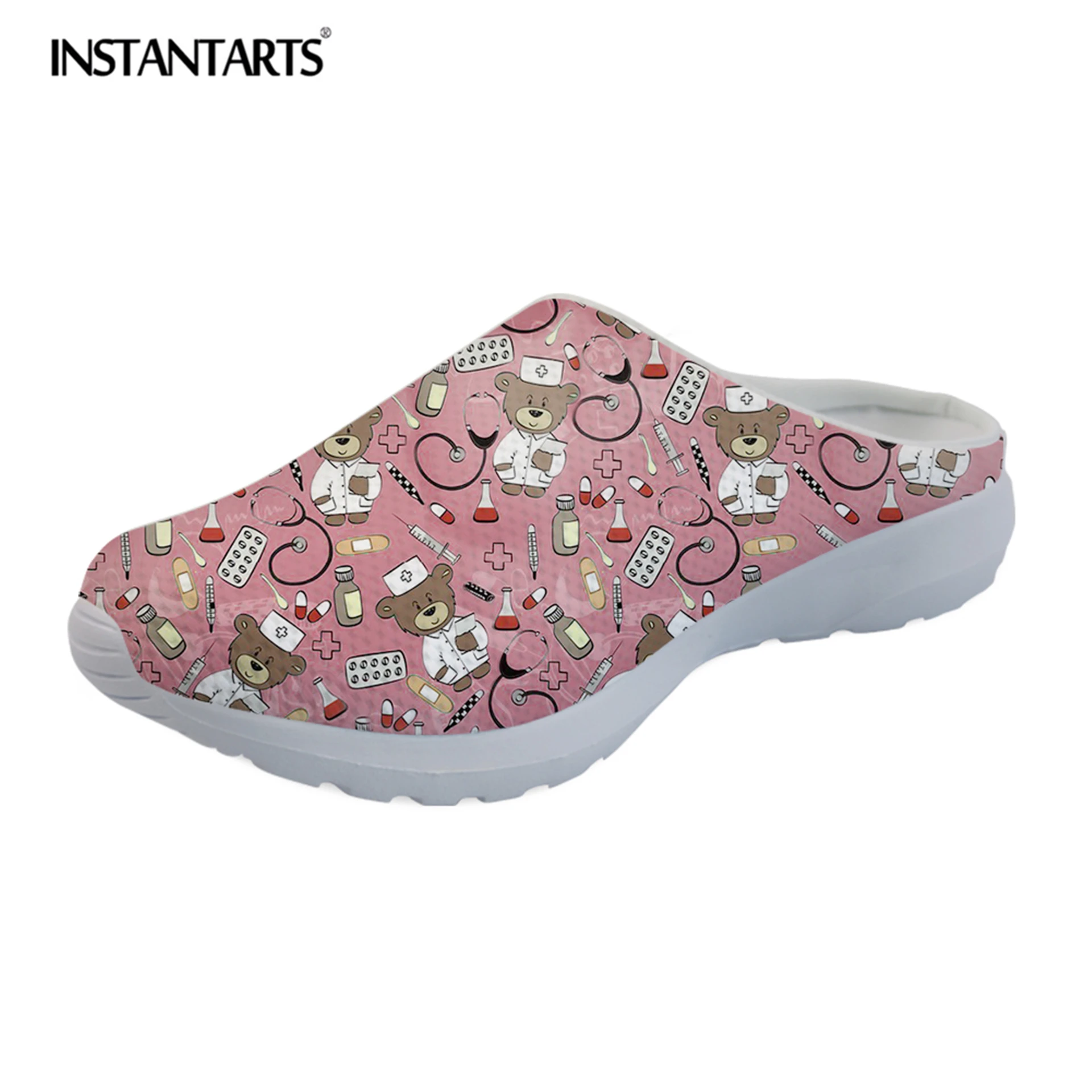 Женские пляжные сандалии INSTANTARTS Повседневные тапочки с принтом доктор Медведь