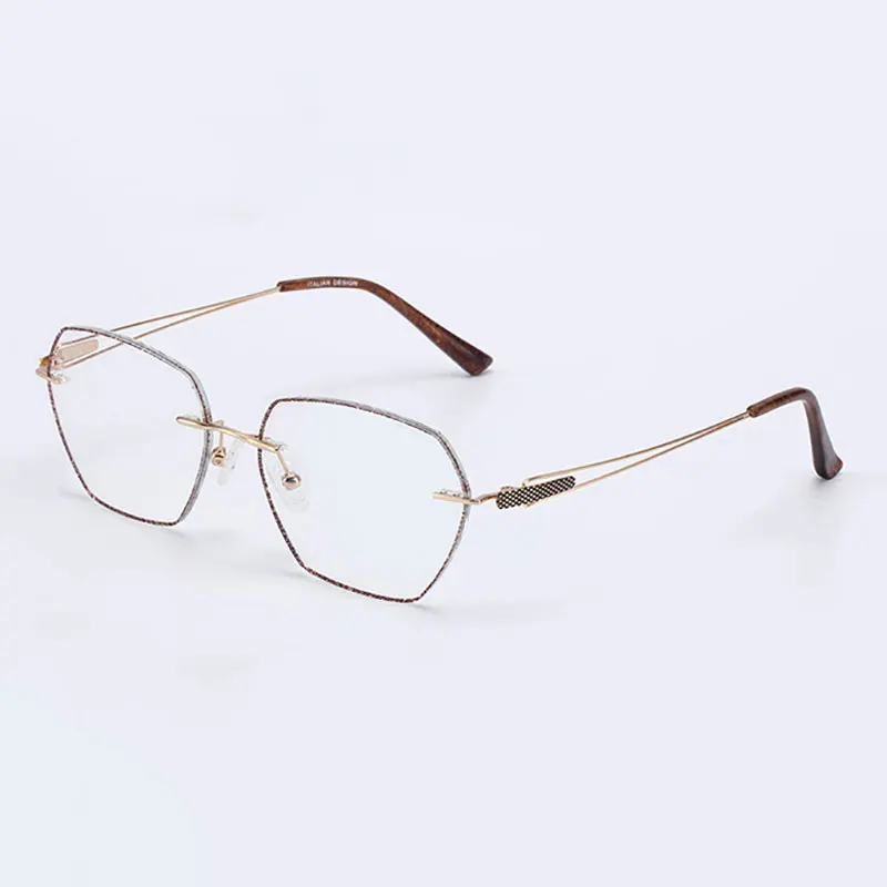 

Alloy Frame Glasses Men Business Style Rimless Eye Glasses Anti Blue Ray Shortsighted Spectacles with Spring Hinges New Arrival