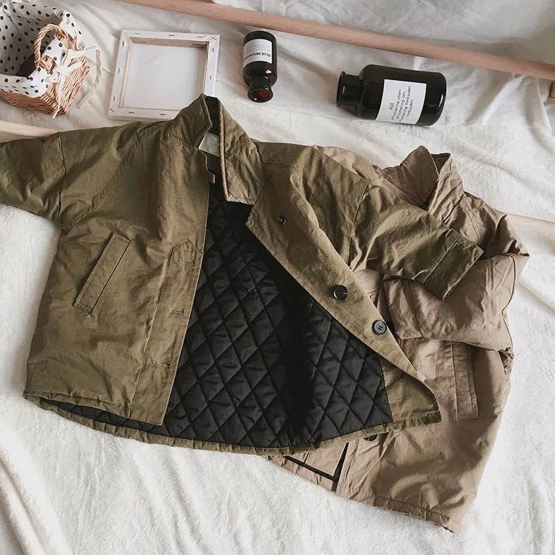 

Boys Winter Coat Windbreaker Jacket and Coat for Boy Oversize Hooded Solid Color Outerwear Clothes for Girls