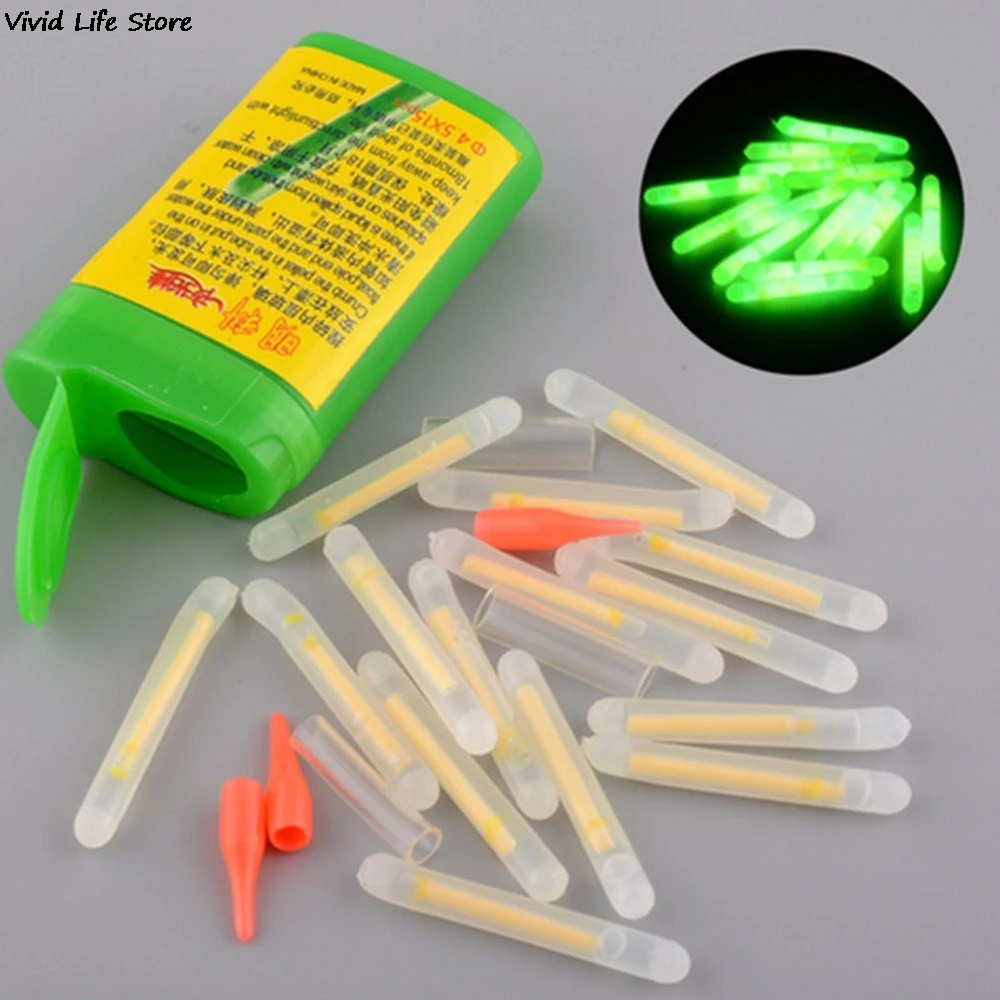 

15/20pcs Size S L Light Night Float Rod Lights Dark Glow Stick Useful Fishing Fluorescent Lightstick