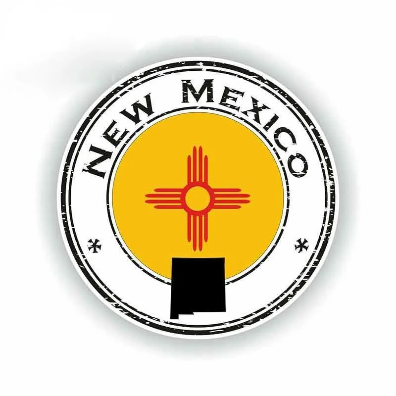 

13cm x 12.9cm For New Mexico Stamp Car Stickers Decals Car Assessoires Novelty Vinyl Graphic Decal Occlusion Scratch