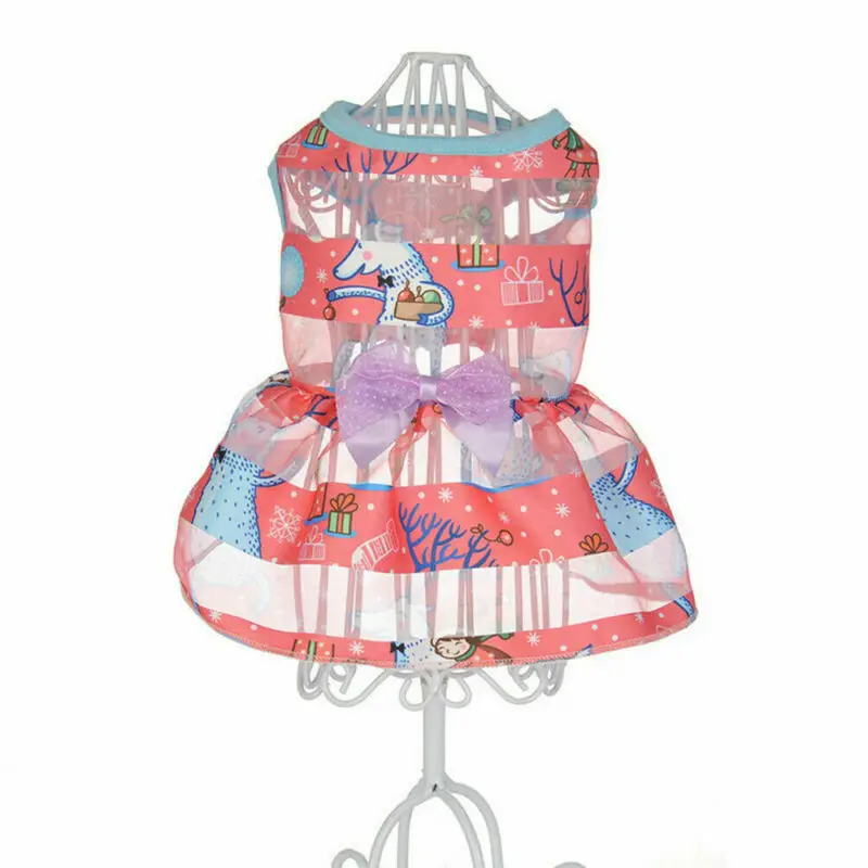 Платье принцессы для собак 5 цветов Милая юбка щенков одежда маленьких и средних