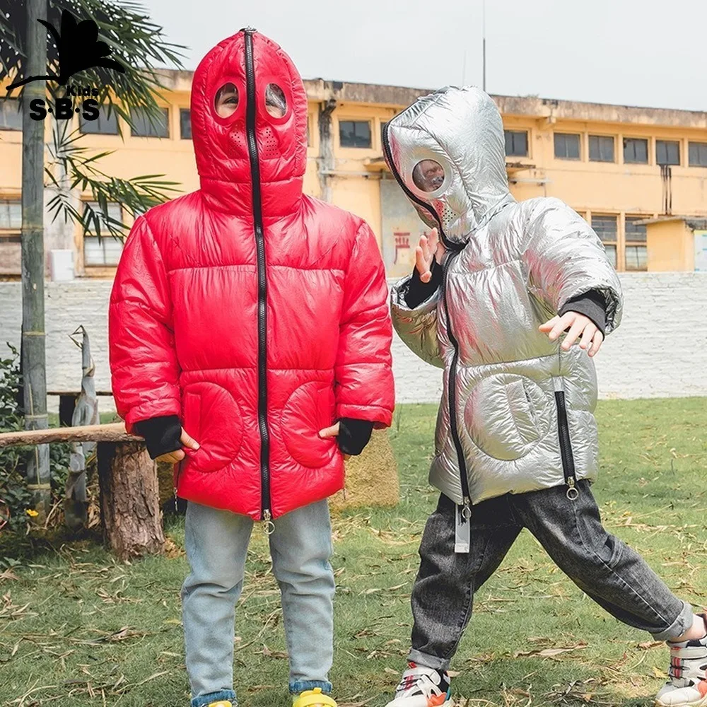 Пальто для мальчиков детская зимняя куртка пуховое пальто хлопковая с капюшоном