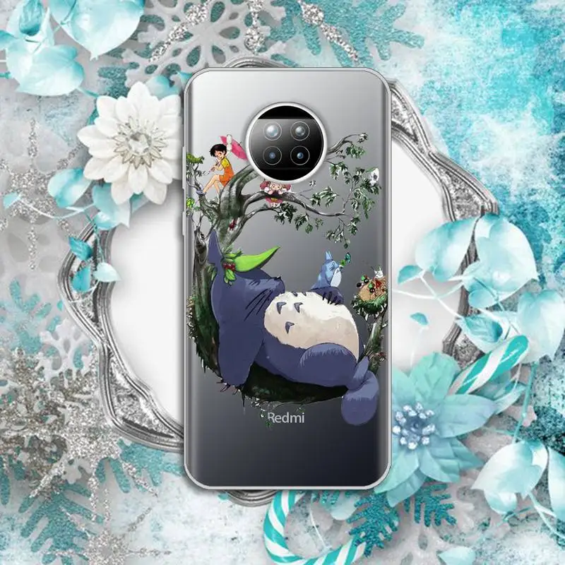 

Cartoon Ghibli Miyazaki Totoro Phone Case Transparent for Xiaomi Redmi note 10 t 8 9 pro lite 11