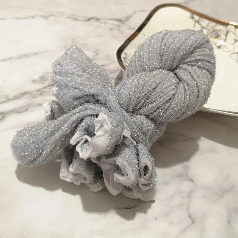 Silvery 2 Pieces 2 шт золото/серебро нейлон чулок цветы материал DIY шелковые колготы изготовление моделирования цветы ручной работы Ронд домашний Цветочный декор - Цвет: Silvery 2 Pieces