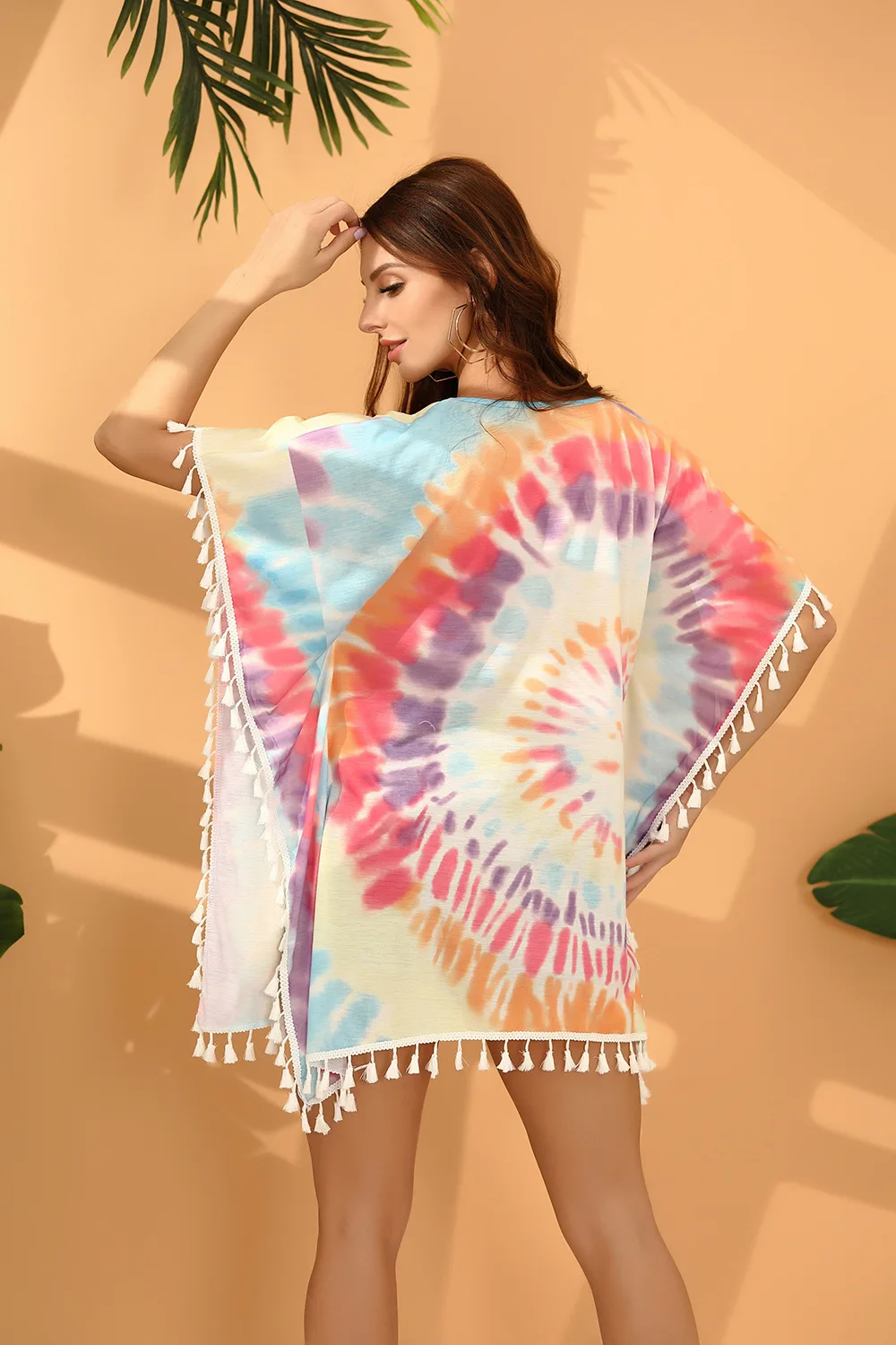 Женский купальник накидка женское свободное пляжное платье с принтом и