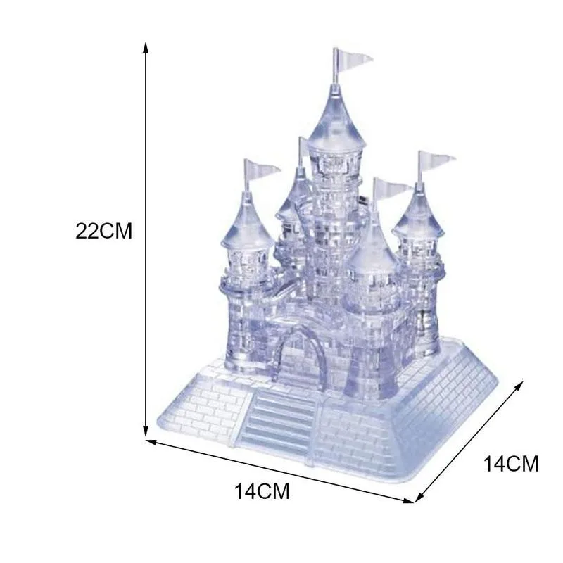 

3D Castle Crystal Puzzle DIY LED Lights Assembly Musical Flashing Castle Home Decor Model Gift Intelligence Toys Puzzle For Kids