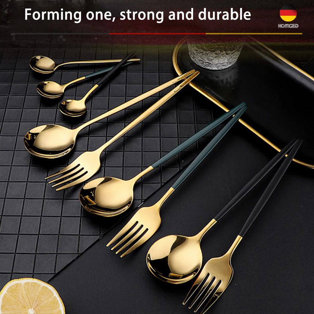 (1 комплект) нож и вилка из нержавеющей стали 304 ложка столовые приборы в западном