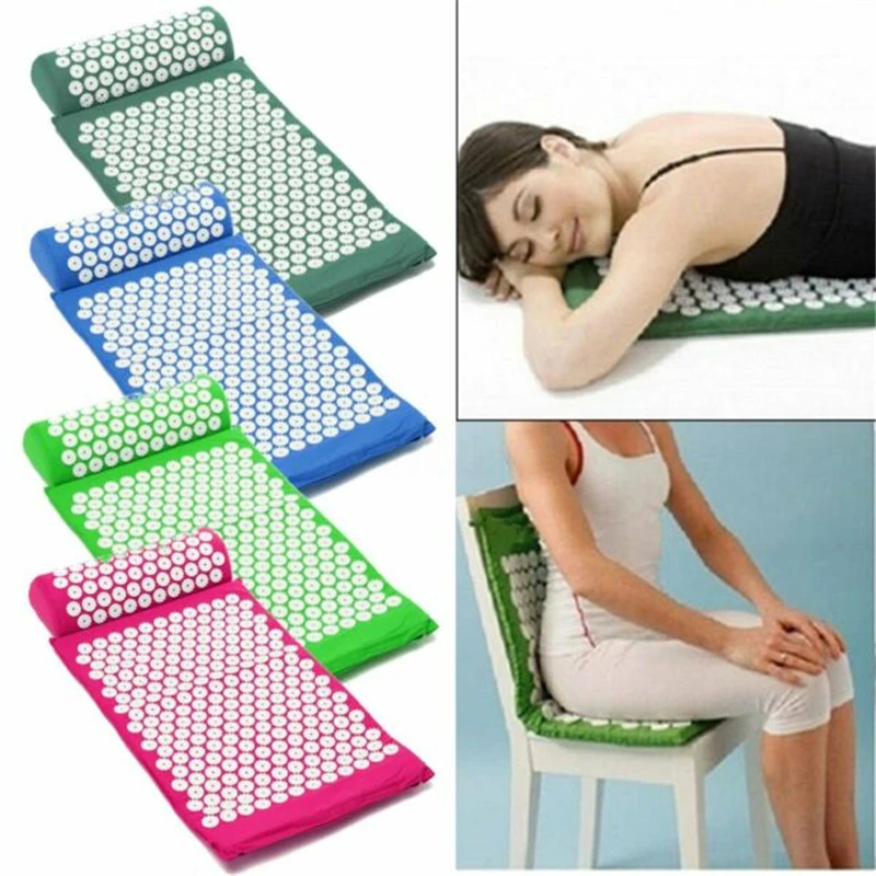 Массаж цветочный принт натурального хлопка yoga коврик Фитнес relax Акупрессура Мат