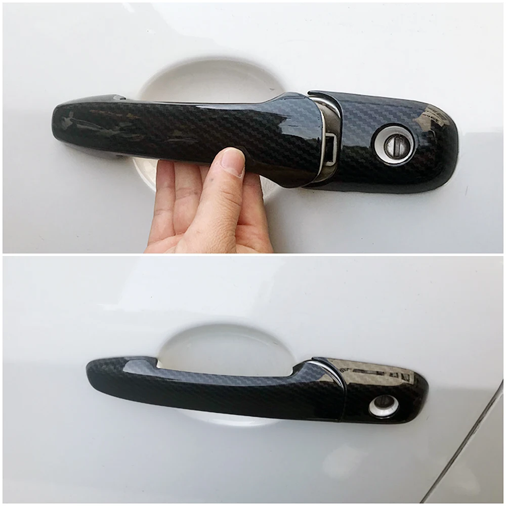

For Mazda 2 3 5 6 CX-7 CX-9 BT-50 Mazda3 Mazda6 Carbon Fiber Printed Exterior Side Door Handle Cover Trim Moulding Frame Bezel