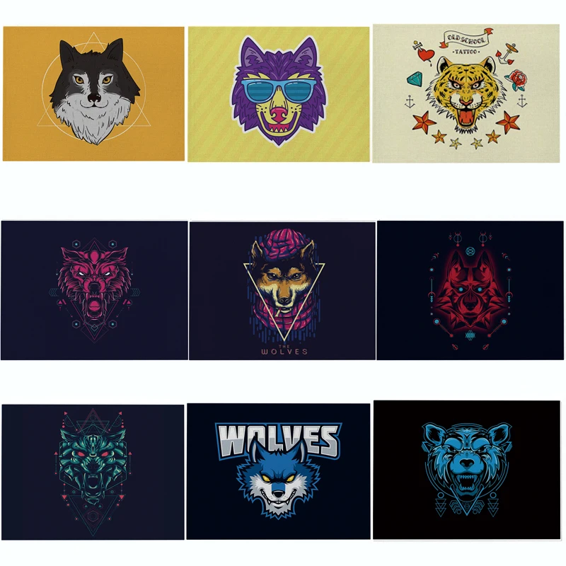 3D с принтом в виде животных коврики для волка на постельном белье изоляции