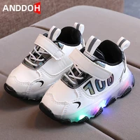 size 21 30 girls luminous sneakers baby breathable glowing shoes boys wear resistant damping shoe children led light up sneakers