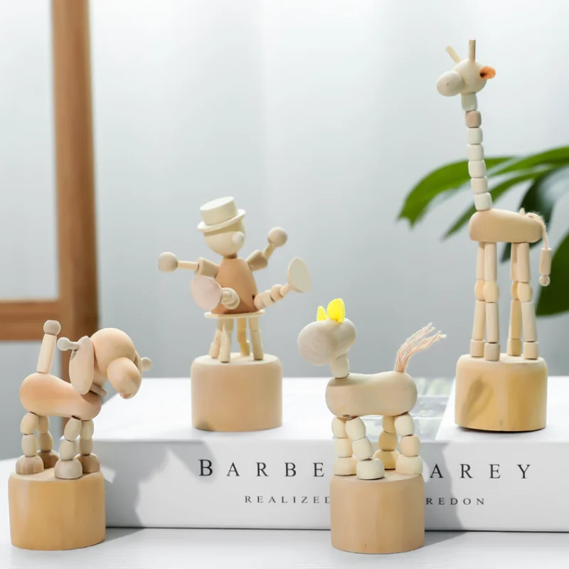 

Creative Personality Wooden Animal Ornaments Children's Room Ornaments Milk Tea Shop Fast Food Shop Shelf Interesting Ornaments