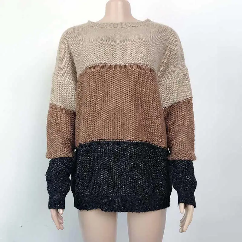 Женский свободный свитер в полоску теплый вязаный на зиму 2019 | Женская одежда