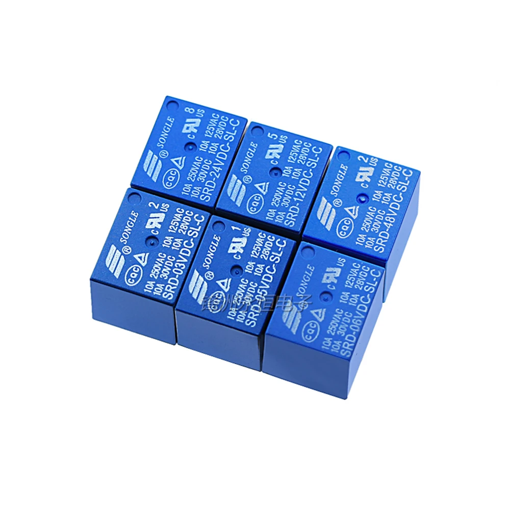 Реле Φ 05V 06 09V 12V 24V 48V-Φ 5PIN 10A T73 5 шт. | Обустройство дома