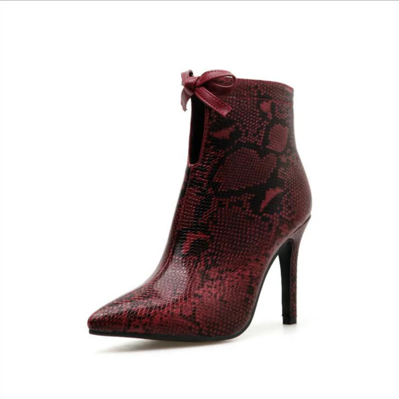 Женские ботильоны на молнии сбоку с острым носком высоком каблуке | Обувь