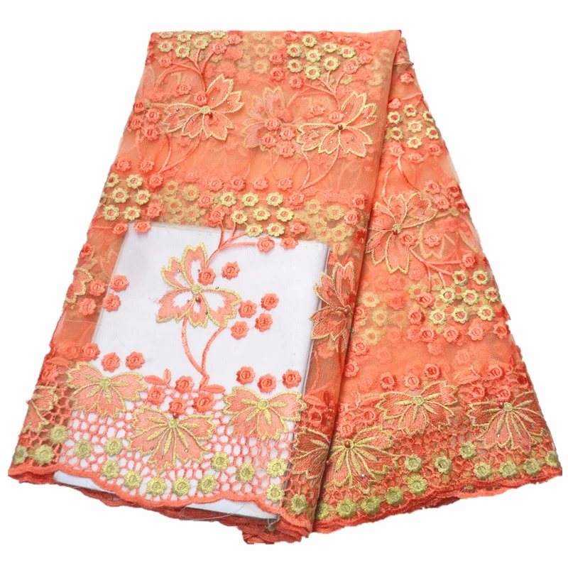 Лидер продаж нигерийская кружевная ткань зеленое Тюлевое кружево с бусинами и