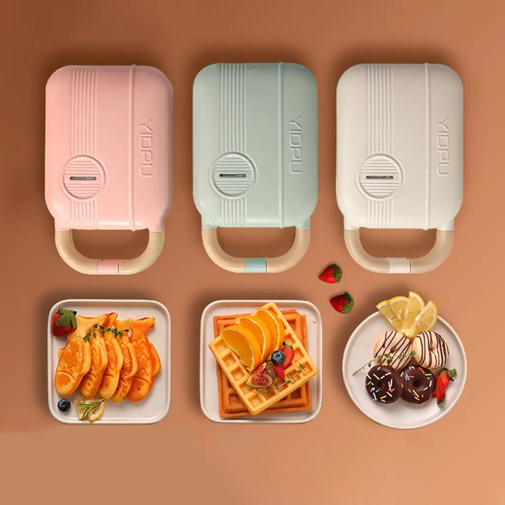 

220V Waffle Maker Replaceable Non-stick Coating Making Machine Appliance for Breakfast