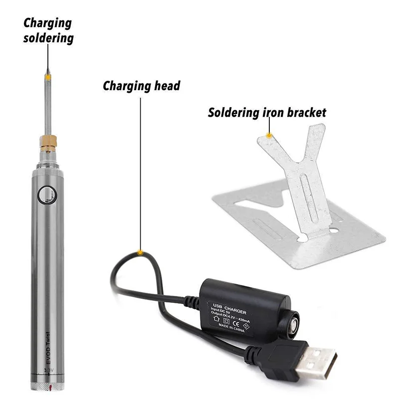 

Electric soldering iron USB rechargeable soldering pen 5V low voltage lithium battery wireless soldering iron welding set 8W