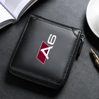 for audi a6 a5 a4 a3 a7 a8 q3 q5 q7 q8 accessories pu leather wallet credit card cover alloy key zipper driving documents case