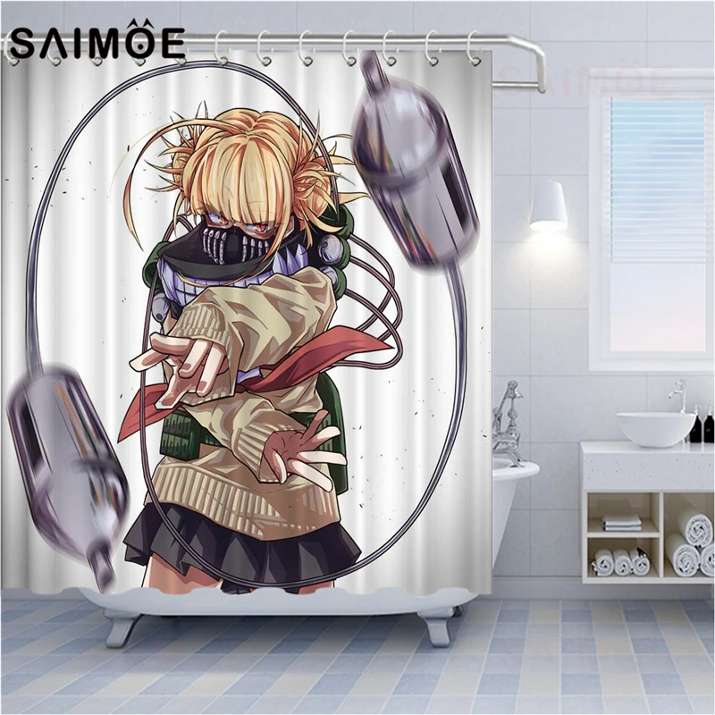 Шторка для душа SAIMOE в стиле аниме водонепроницаемая занавеска ванной комнаты с 3D