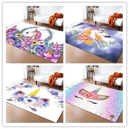 

17 Styles Unicorn 3D Printed Child Carpets For Living Room Bedroom Decor Carpet Kids Room Play Soft Rug Baby Crawl Antiskid Mats