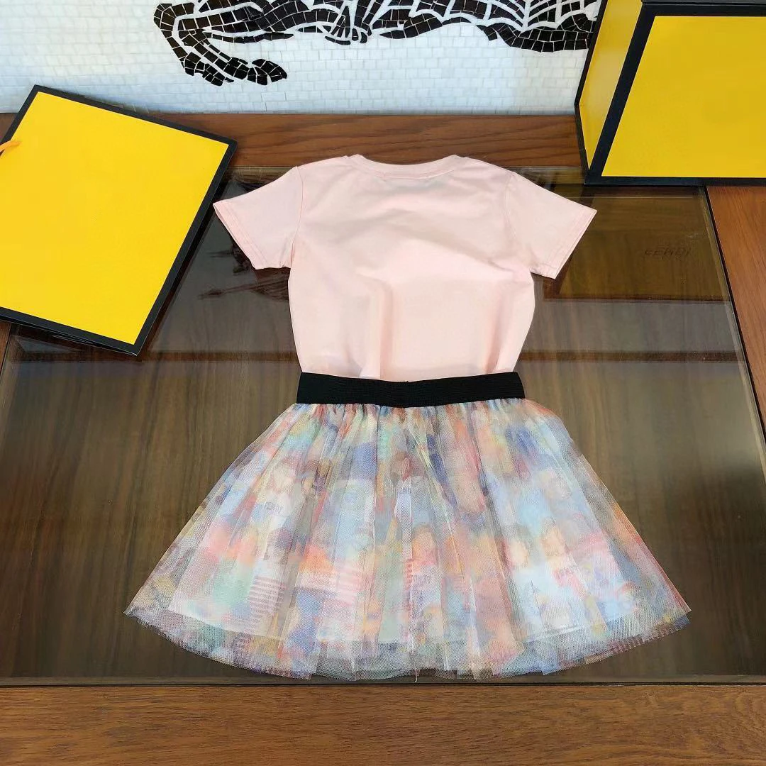 

NEW kids girls summer lace sets fashion chidrens print outfits