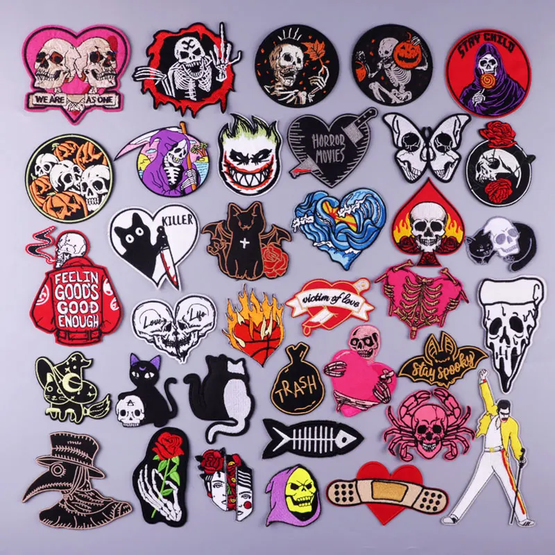 

Cartoon Animal Patch Iron On Patches On Clothes Cat Embroidered Patches For Kids Clothing T-Shirt Badges On Backpack Stripes Diy