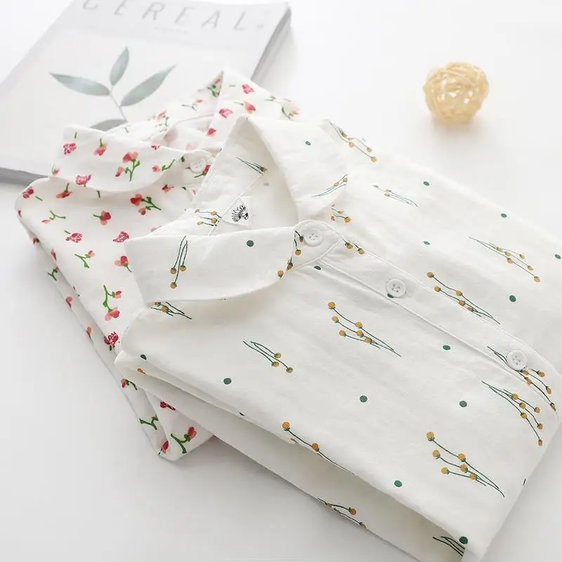 

Women Autumn Fashion Cotton Shirts Office Lady Long Sleeve Casual Printed Shirt Female Buttons Turn Down Collar Blouse Tops Q566
