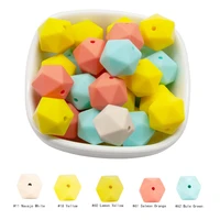 10pcs silicone beads polygon 17mm 10pcs bpa free sensory baby products chewable teething pacifier baby toy