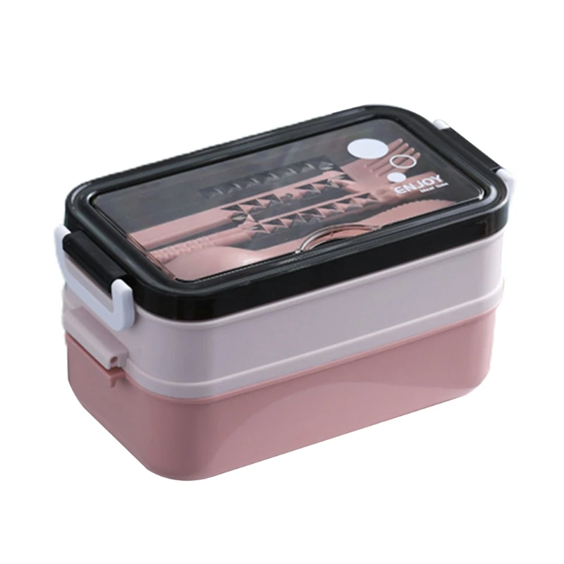 

Double-layer Insulated Lunch Box with Cutlery Set Heat Preservation Food Container Portable Insulation Dinnerware Food