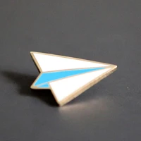 funny childhood nostalgia paper airplane hard enamel pin cute cartoon white airplane medal brooch origami art badge jewelry