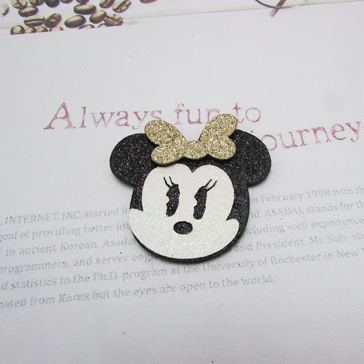 10 шт. блестящая ткань Микки ватные нашивки Маус аппликации для поделок своими