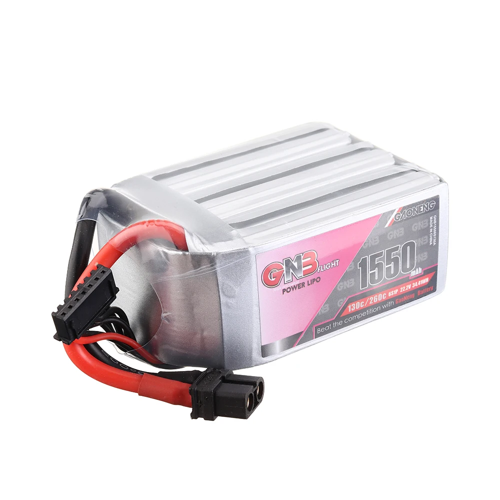 2 шт Gaoneng GNB 22,2 V 1550mAh 130C 6S Lipo батарея XT60 разъем для FPV RC гоночный Дрон