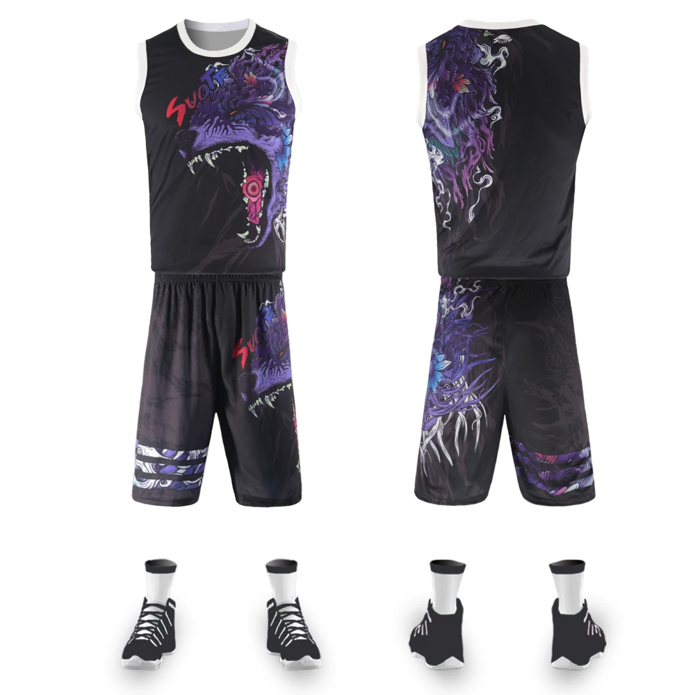Баскетбольная майка Wolf head growling мужской баскетбольный костюм женская и