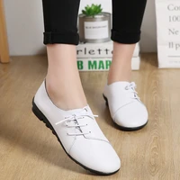 new women flats autumn woman loafers genuine leather female shoes slip on ballet bowtie womens shoes woman flat shoes