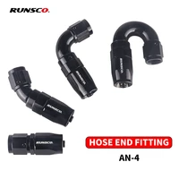 4 an an4 04590180 degree fitting full flow swivel an fitting hose end adapter aluminum black