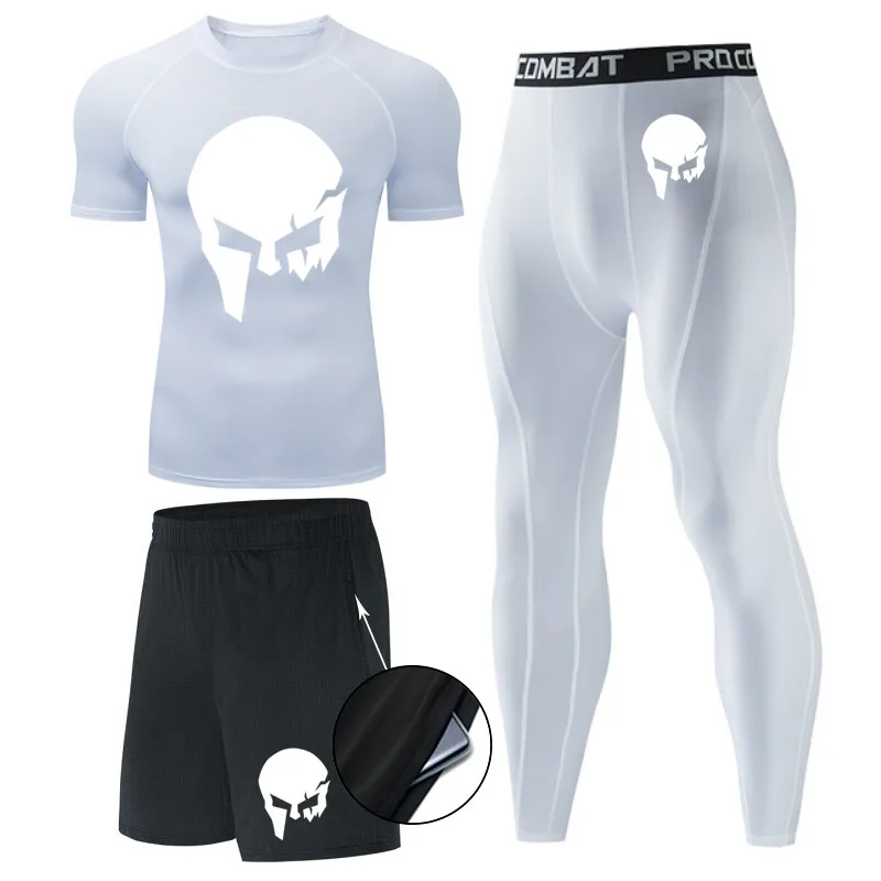 

Sport Suits Men's Sportswear Shirts+pants Running sets Clothes Sports Joggers Training Gym Fitness Tracksuits Running 3 Pcs/Set