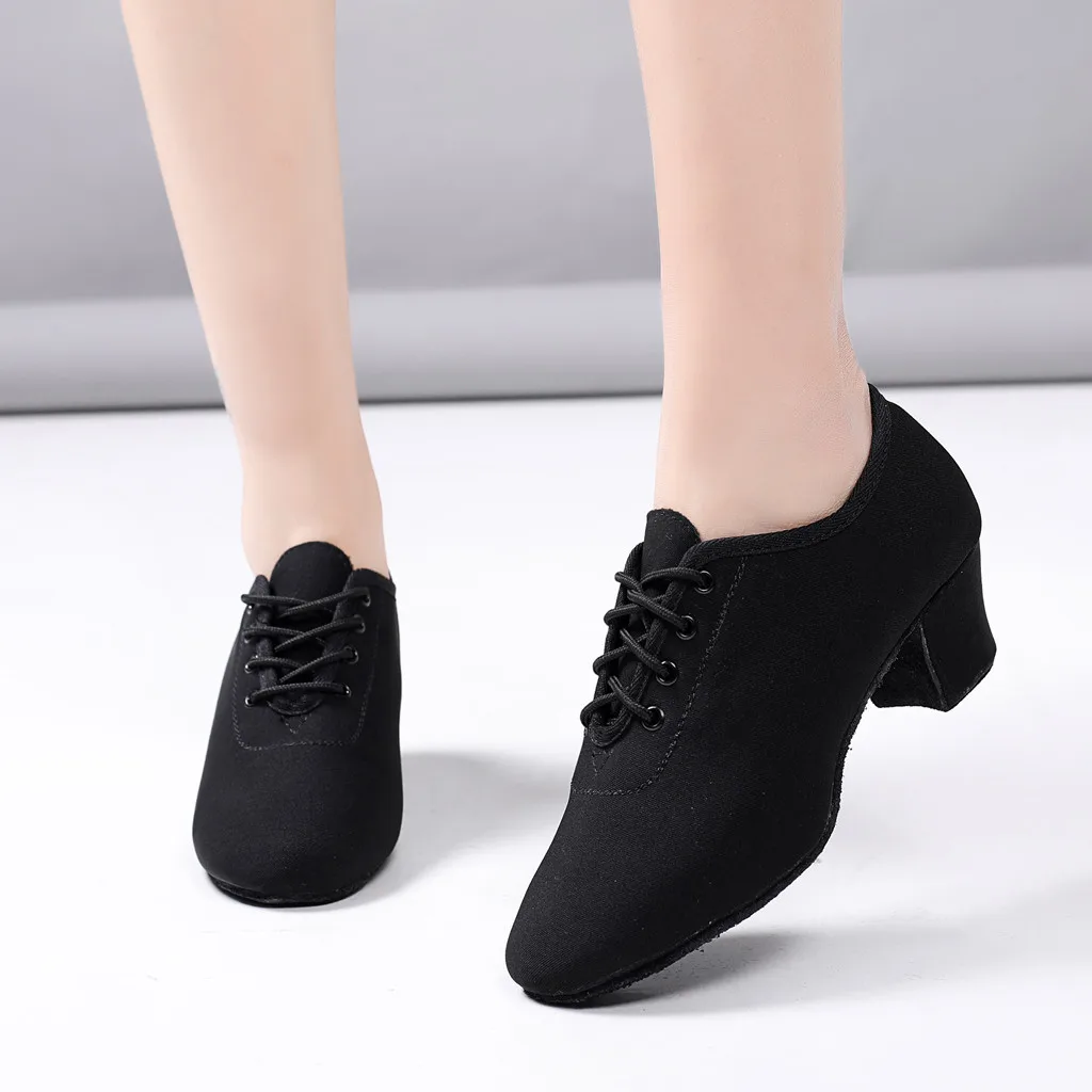 Удобная женская обувь на низком каблуке Танцевальная Обувь для бальных танцев