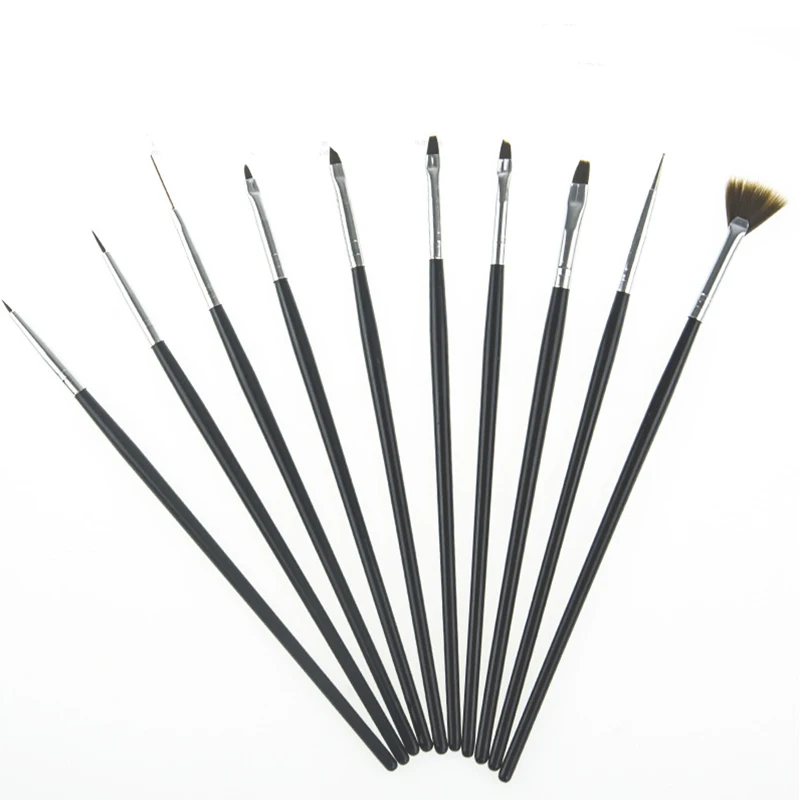 Женская кисть для дизайна ногтей акриловый УФ Гель лак лайнер точечного черного