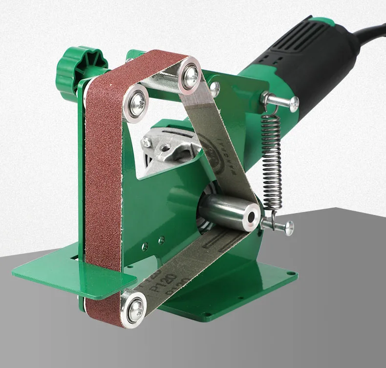 

refit part for angle grinder converted to belt sander