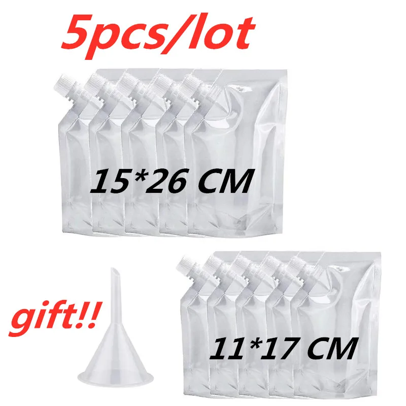 5 шт. фляжки с воронкой для питья многоразовые | Дом и сад