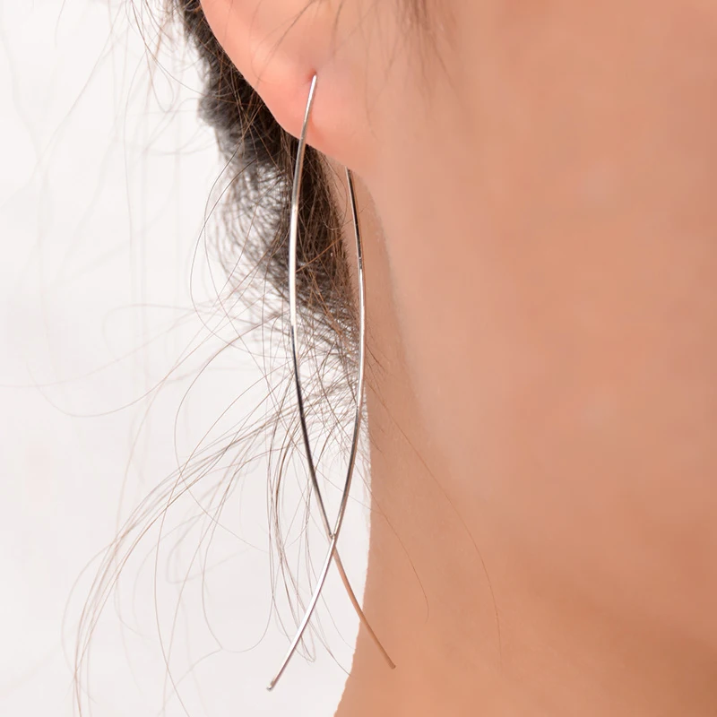 Модные женские геометрические серьги в форме рыбы для девушек простые медные